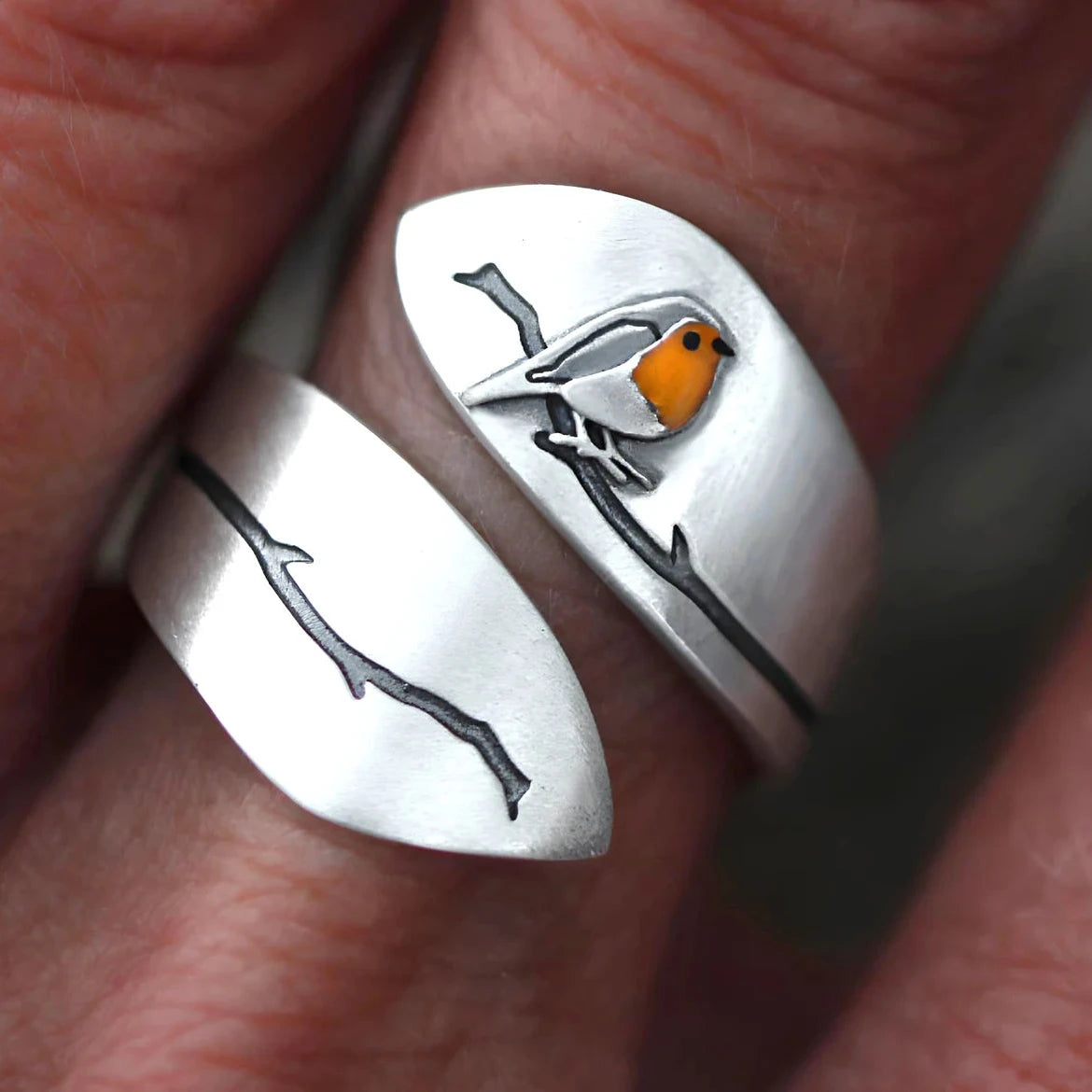 Rotkehlchen Spiralring
